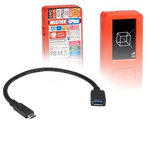 BoxWave USB Expansion Adapter for M5Stack M5StickC Plus ESP32-PICO - OTG Host Adapter with USB 2.0 for Storage, Mouse, Keyboard (Red) thumbnail 1