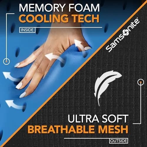 Samsonite Infused-Gel Car Neck Pillow with Airflow Memory Foam | Support & Cooling for Long Drives thumbnail 4
