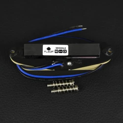 FLEOR Single Coil Pickup Ceramic Cream Middle Pickup | Flat Pole, 50mm Spacing, Fits ST Style Electric Guitar thumbnail 4