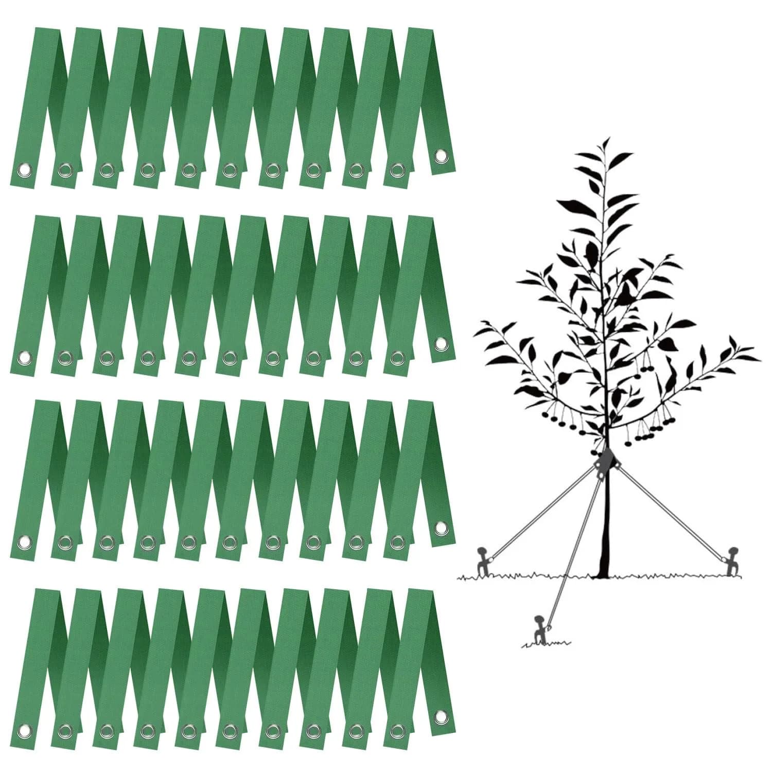 FCENDS Heavy Duty Tree Straps for Staking, 15.8" (40cm) Pack of 14 | Protects Young Trees from Wind Damage — 15.8 In