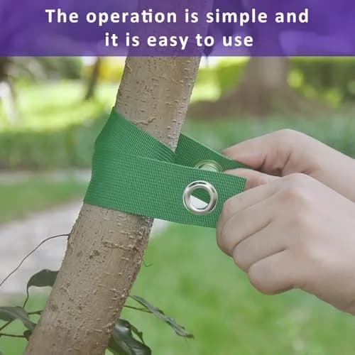 FCENDS Tree Support Straps for Staking, 40 PCS 39.6 cm (15.6 in) Green Nylon Straps | Hurricane Protection & Straightening Ties thumbnail 6