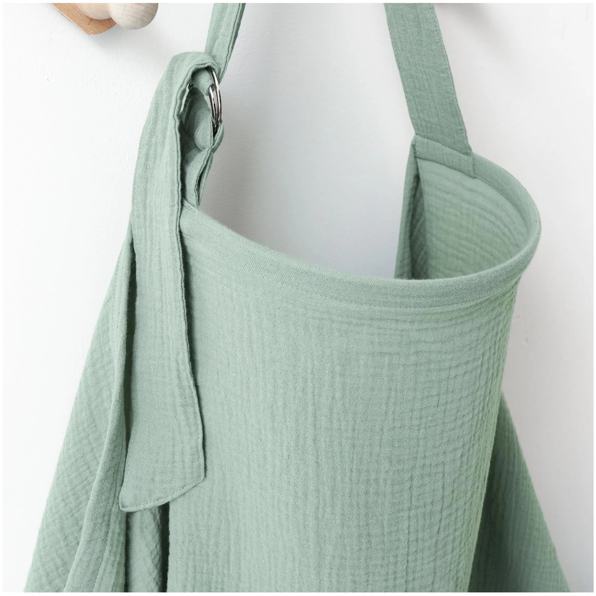 MairMore 100% Muslin Cotton Nursing Cover Ivory 44 x 28 inches | Breathable & Soft for Moms & Babies — Green