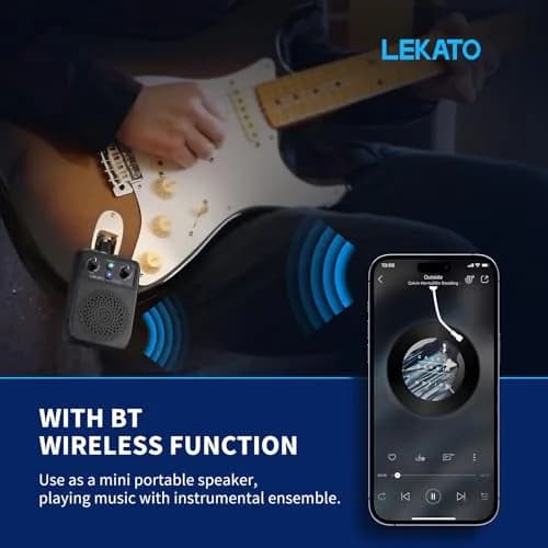 LEKATO Mini Electric Guitar Amp 5W | Portable Bluetooth Practice Amp with 4 Effects thumbnail 3