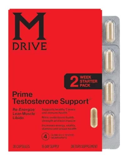 M Drive Prime Men's T-Support Supplement 30 Count | Max Energy & Lean Muscle Support thumbnail 1