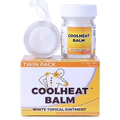 Aboniki Powerful Topical Pain Relief Balm with Natural Ingredients | Fast-Acting Soothing Relief for Joint Pain, Muscle Pain, Soreness, Cramps | 2 Glass Jars, White Formula (50g Total) thumbnail 1