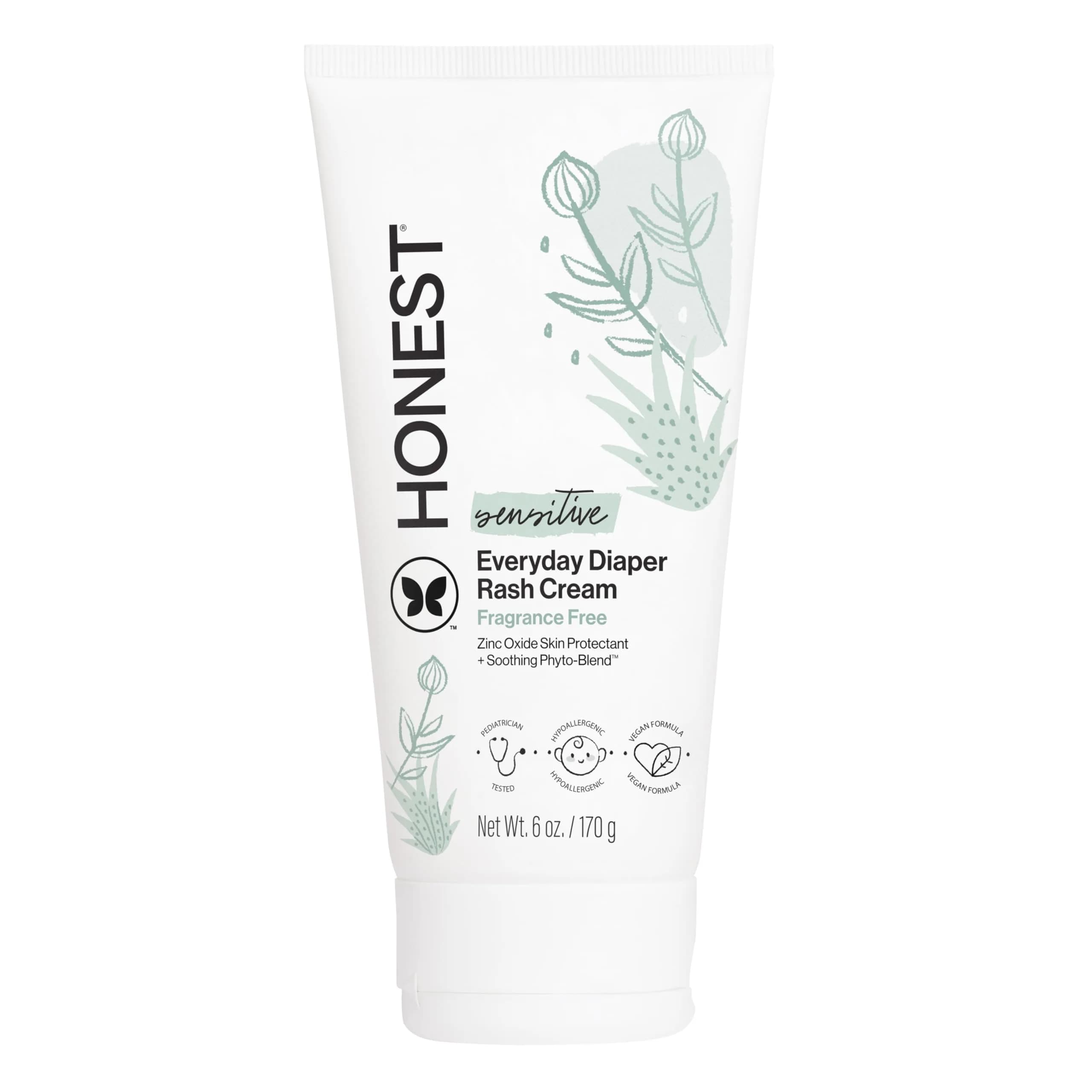 The Honest Company Diaper Rash Cream Zinc Oxide Ointment 170g (6 oz) | Hypoallergenic & NEA Recognized