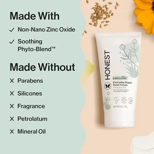 The Honest Company Diaper Rash Cream Zinc Oxide Ointment 170g (6 oz) | Hypoallergenic & NEA Recognized thumbnail 4
