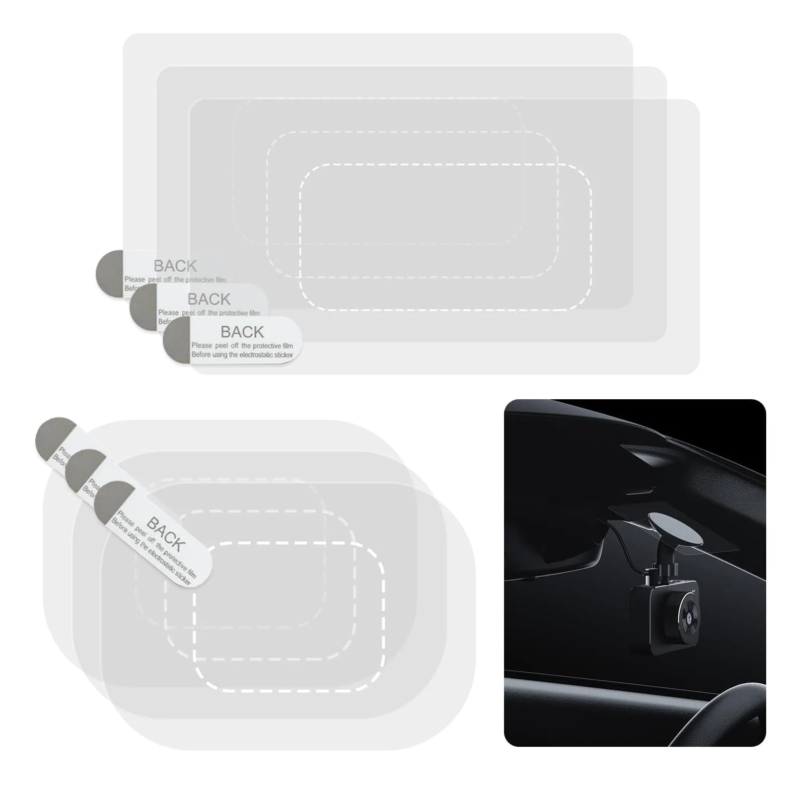 GUGUMO Dash Cam Windshield Sticker Kit, Transparent Film Applicator for On-Dash Cameras | Pack of 6