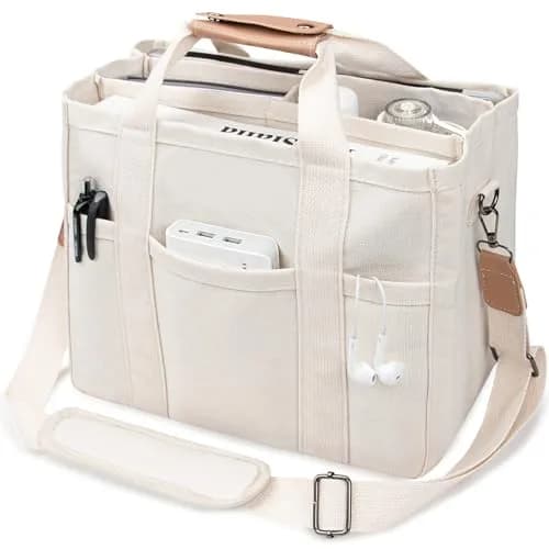 ABOUME Canvas Tote Bag with Multi-Pocket Large Capacity | Multi-Function Women’s Handbag thumbnail 1