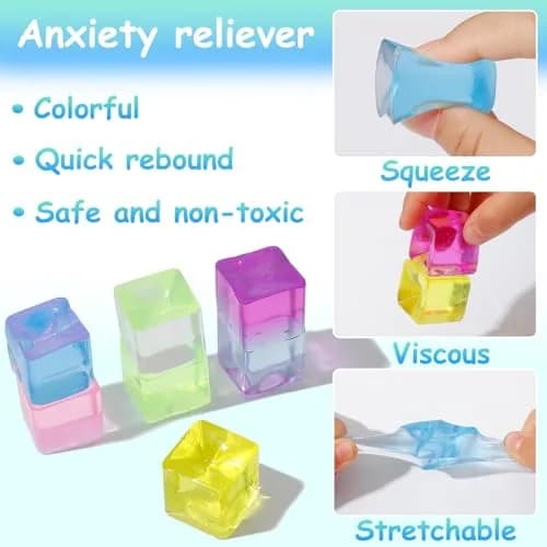 Sketsia Sensory Toys 24 Pcs Cube Squishy Fidget Stress Toys for Adults Kids | Stress Relief & Autism Aid thumbnail 3