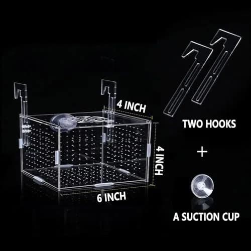 JOBEDE Acrylic Fish breeding Box 6*4*4 inch | Fish Isolation Breeder Aquarium Tank thumbnail 2