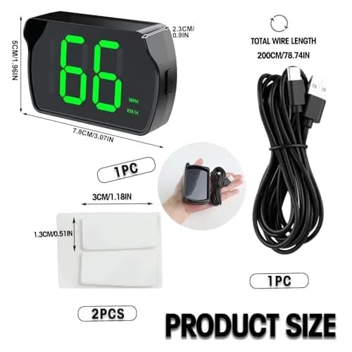 GUGUMO GPS Digital Speedometer for Car | Accurate GPS Speed Readings, Universal Fit, Energy Efficient thumbnail 6