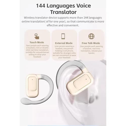 Yoidesu BL02 Translator Earbuds with Digital Display, BT 5.3, 144 Languages Voice Translation Headset | 6 Hours Playback thumbnail 5