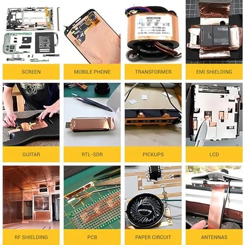 ELK Copper Foil Tape 2 Pack - 1 inch x 66 ft (16.76 cm x 20.12 m) | Conductive Adhesive for Electronics, Crafts, Repairs thumbnail 8