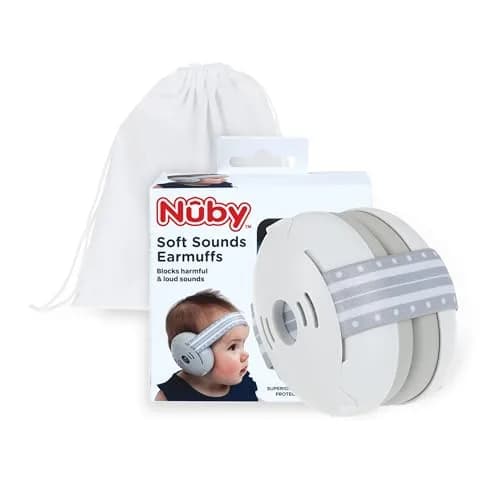 Nuby Baby Earmuffs White | Soft Noise Protection for Babies thumbnail 1