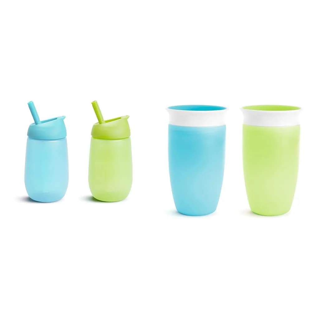 Munchkin Simple Clean & Miracle 360 Toddler Sippy Cups 10oz (2-Pack) | Spill-Proof & Easy-Clean Straw Design - main product image