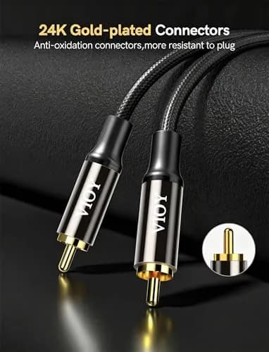 VIOY Coaxial Digital Audio Cable 1m (3.3FT) RCA Male to Male Subwoofer Cable | HiFi SPDIF Stereo Audio for Home Theater thumbnail 7