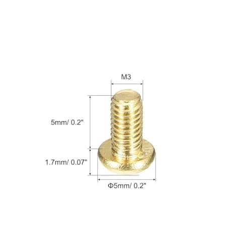 uxcell M3x5mm Brass Machine Screws Phillips Pan Head Fastener Bolts 36 Pcs thumbnail 2