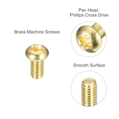 uxcell M3x5mm Brass Machine Screws Phillips Pan Head Fastener Bolts 36 Pcs thumbnail 4