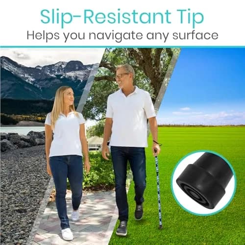 Vive Folding Cane - Blue Burst | Lightweight Adjustable Aluminum Walking Stick with Ergonomic Grip & Non-Slip Tip thumbnail 6
