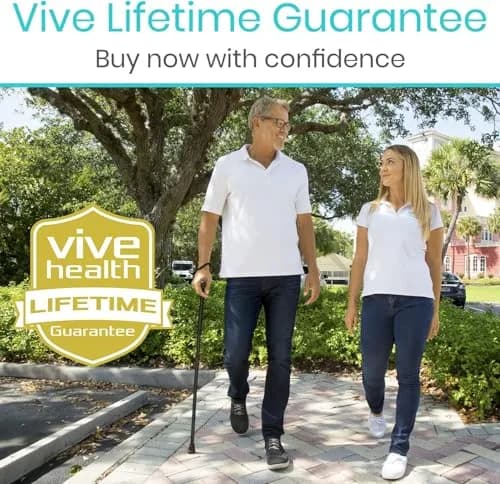 Vive Folding Cane - Adjustable Aluminum Walking Cane with Ergonomic Grip & Non-Slip Tip, 33-37 Inch Height | Mobility Aid for Men & Women thumbnail 8