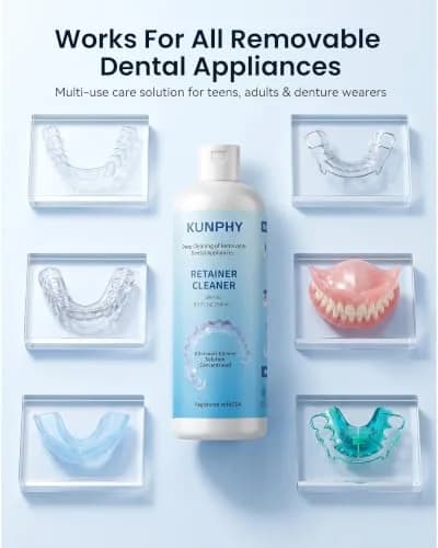 kunphy Ultrasonic Retainer Cleaner Solution 250ml (8.5 Fl Oz) | Professional Dental Appliance Cleaning thumbnail 7