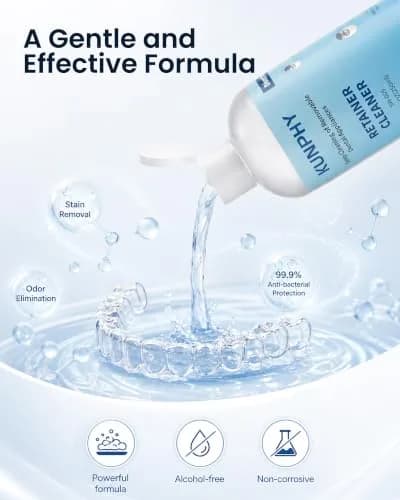 kunphy Ultrasonic Retainer Cleaner Solution 250ml (8.5 Fl Oz) | Professional Dental Appliance Cleaning thumbnail 3