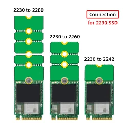 xiwai 2pcs M.2 NGFF NVME Adapter Brackets Support 2230-2280 | Convert & Extend SSD Compatibility thumbnail 4