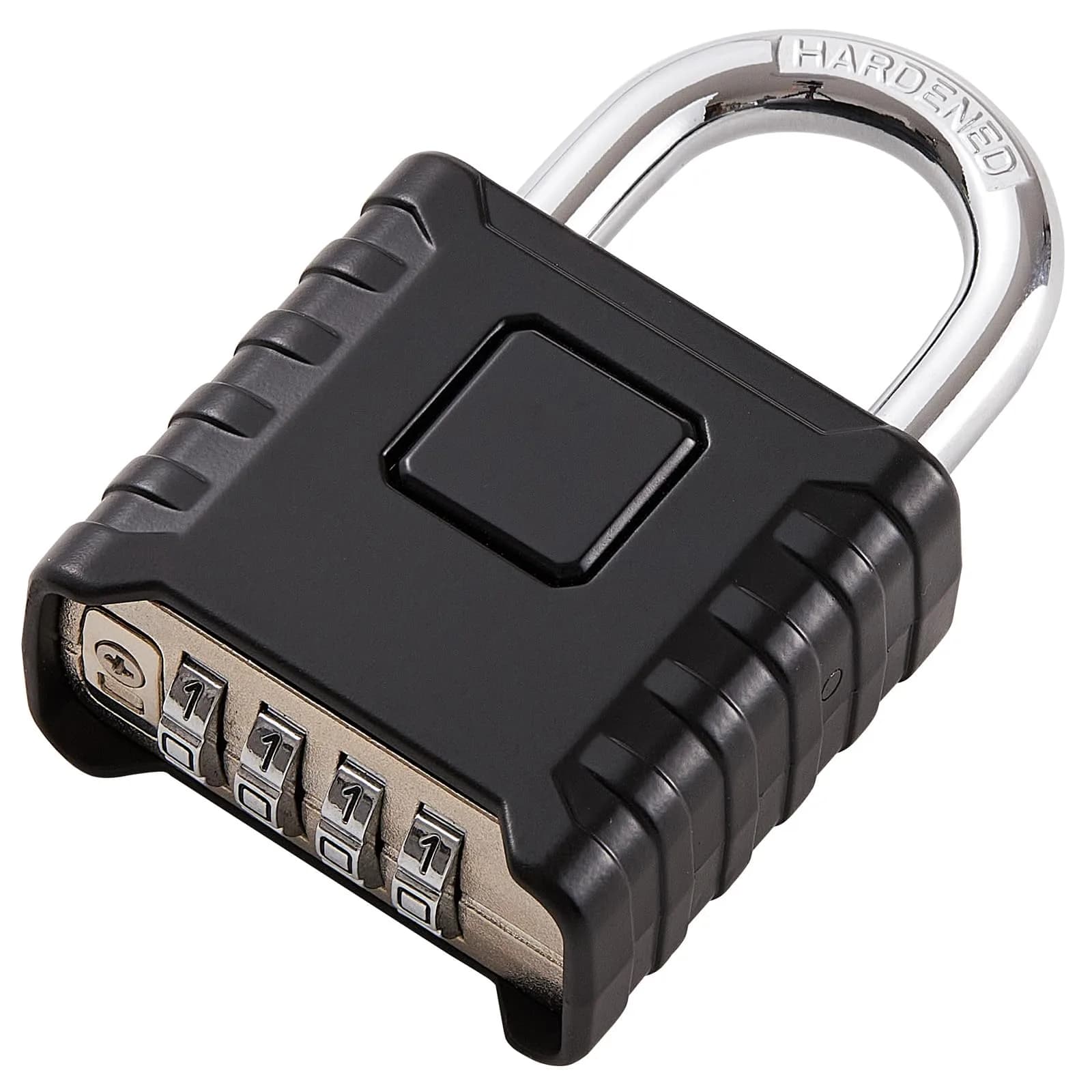 disecu Heavy Duty 4 Digit Combination Lock, 85mm (3.35 in) Height, Black | Resettable Code, Weatherproof - main product image