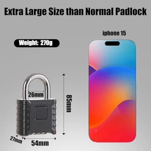 disecu Heavy Duty 4 Digit Combination Lock, 85mm (3.35 in) Height, Black | Resettable Code, Weatherproof thumbnail 2