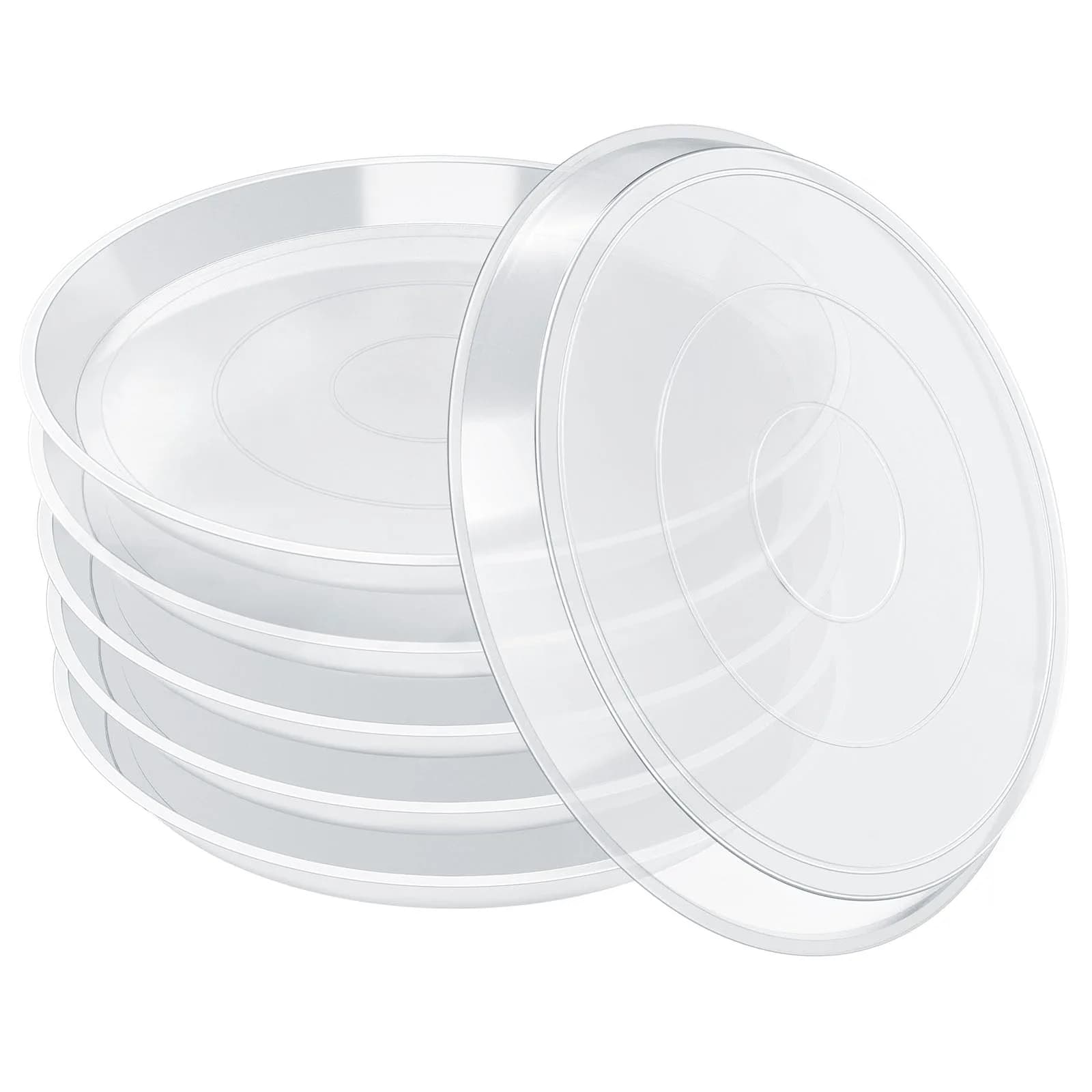 FUIJOL 6 Pack Clear Plant Saucer | Durable 8" Water Catcher for Indoor & Outdoor Pots — Clear / 4"