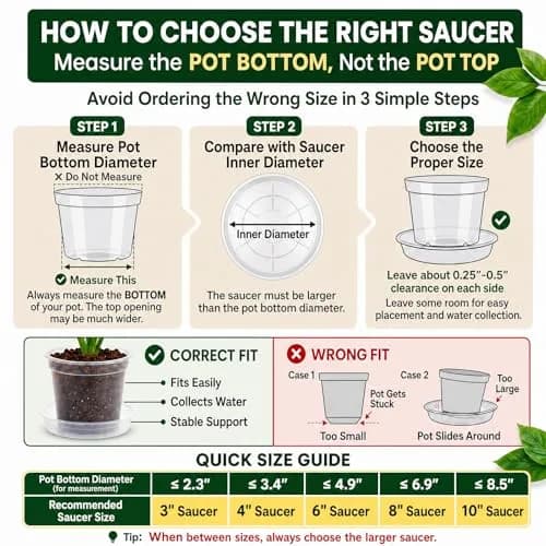 FUIJOL 6 Pack Clear Plant Saucer | Durable Water Catcher for Pots (10") thumbnail 8