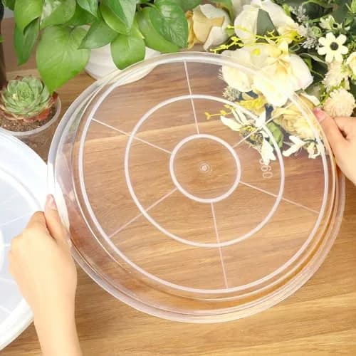 FUIJOL 14" Clear Plant Saucer | Durable Plastic Water Catcher for Pots thumbnail 5