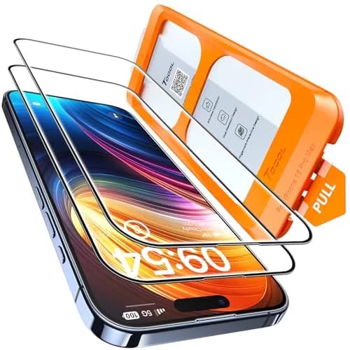 TOCOL iPhone 15 Pro Max Screen Protector | Easy Auto Installation, 9H Shockproof, Scratch-Resistant, Anti-Fingerprint, 2 Pack thumbnail 1