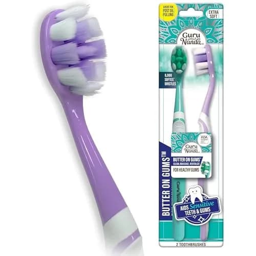 GuruNanda Butter on Gums Toothbrush with Extra Soft Bristles, 2 Count | ADA Accepted for Sensitive Gums thumbnail 1