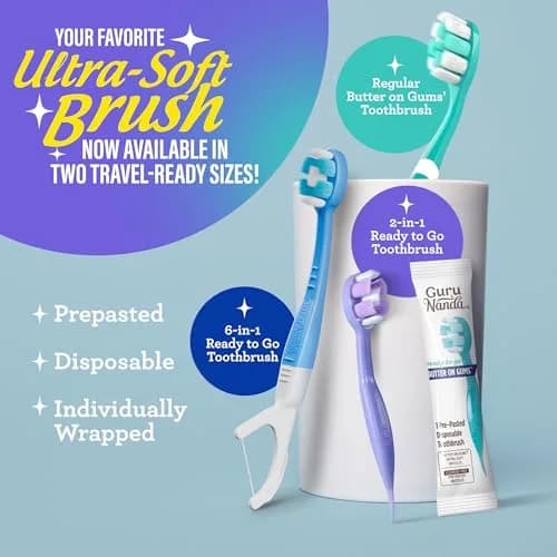 GuruNanda Butter on Gums Toothbrush with Extra Soft Bristles, 2 Count | ADA Accepted for Sensitive Gums thumbnail 9