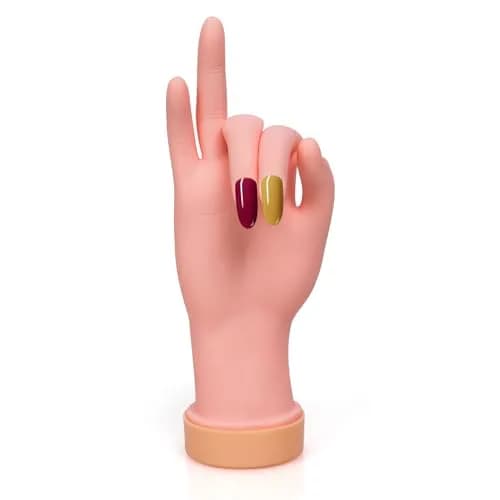 Krofaue Right Hand Nail Practice Trainer Flexible Bendable Mannequin | Realistic Skin Tone, Reusable, for Acrylic & Gel Art thumbnail 1