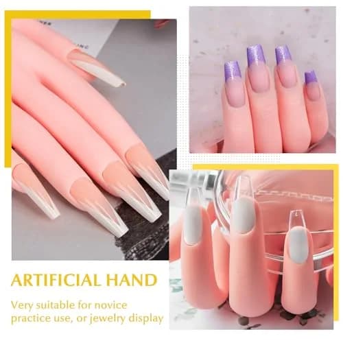 Krofaue Right Hand Nail Practice Trainer Flexible Bendable Mannequin | Realistic Skin Tone, Reusable, for Acrylic & Gel Art thumbnail 6