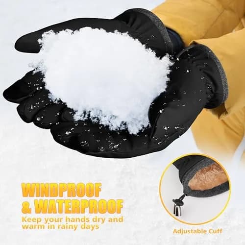 ihuan Winter Waterproof Ski Gloves Men Women | Windproof & Water-Resistant for Cold Weather thumbnail 4