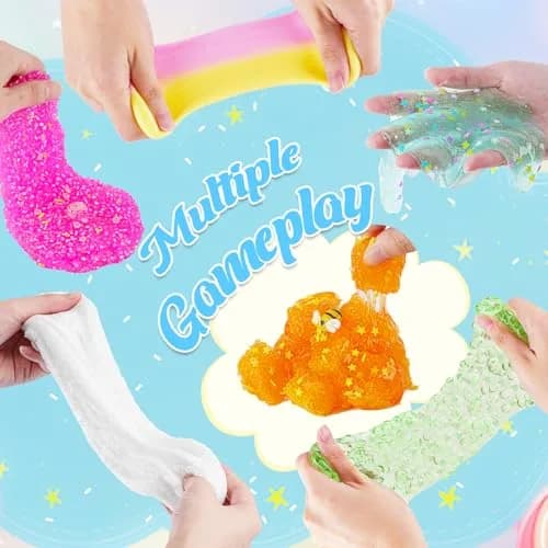 Okaybee Slime Variety Pack 8 x 100ml (800ml Total) | Non-Toxic & ASTM-Tested for Kids thumbnail 6