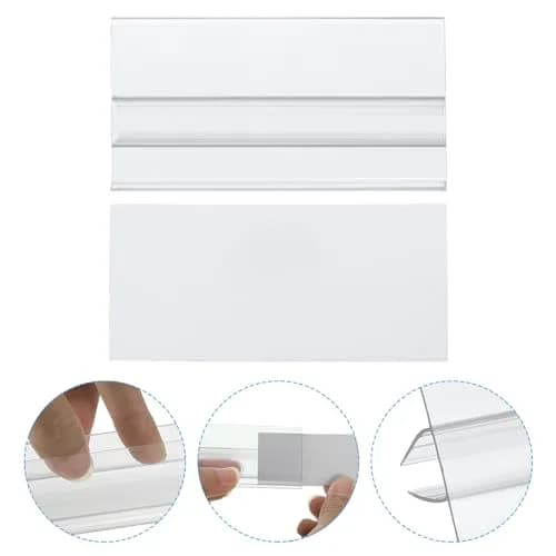 PATIKIL Clear Plastic Label Holders with Blank Labels, 30 Pack, Fits 7-12mm Shelves | Retail Store Price Tag Holders thumbnail 6