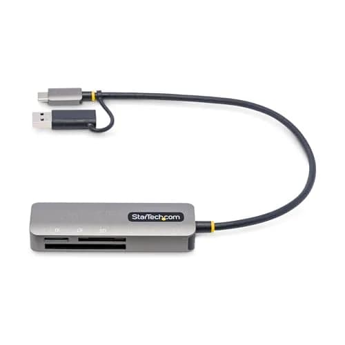StarTech.com USB-C USB-A Multi-Card Reader | 5Gbps USB 3.0, SD/microSD/CF Slots, Plug & Play thumbnail 2