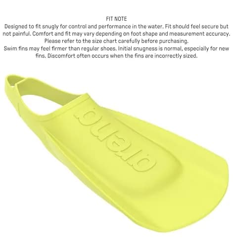Arena Unisex Adult Training Swim Fins Short Blade Open Heel Silicone Flippers, Lime, 25-27cm (6-7 US) | Power & Technique Enhancement thumbnail 5