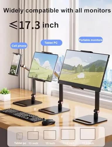 AiFeelife Portable Monitor Holder for 12-17.3 Inch Screen Desk Holder | Heavy Duty Aluminum Metal thumbnail 4