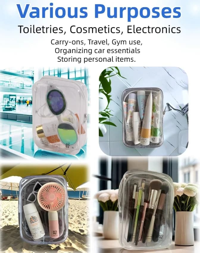 CALYGO 5-Pack TSA Approved Toiletry Bags 1 Quart (156 ml) | Clear Travel Pouch for Liquids & Makeup thumbnail 7