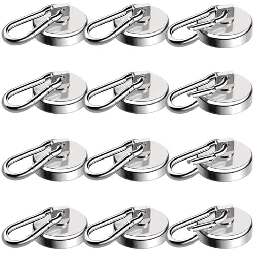 E BAVITE Magnetic Carabiner Hooks 12 Pack | Heavy Duty 110LBS Capacity for Indoor & Outdoor Use thumbnail 1