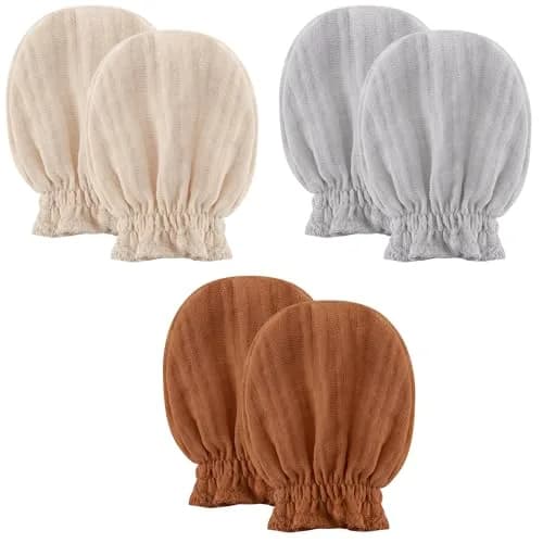 Pro Goleem Baby Mittens 3-Pack | Soft Breathable Cotton for Newborns 0-6M thumbnail 1