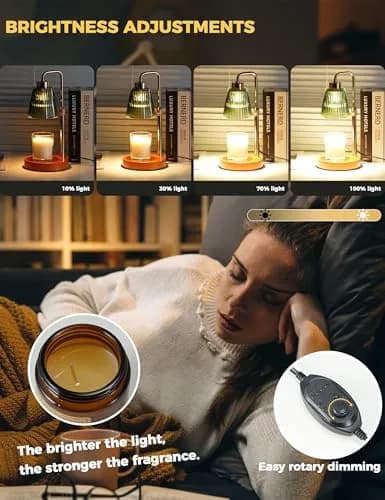 GODONLIF Green Candle Warmer Lamp with 24h Cycle Timer, Dimmable Wax Melt Warmer thumbnail 2