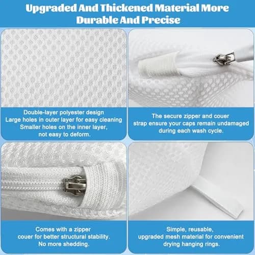 Eiito Hat Washer Cage & Mesh Bag Set (2 Cages + 2 Bags) | Protects Hats in Washing Machine thumbnail 3