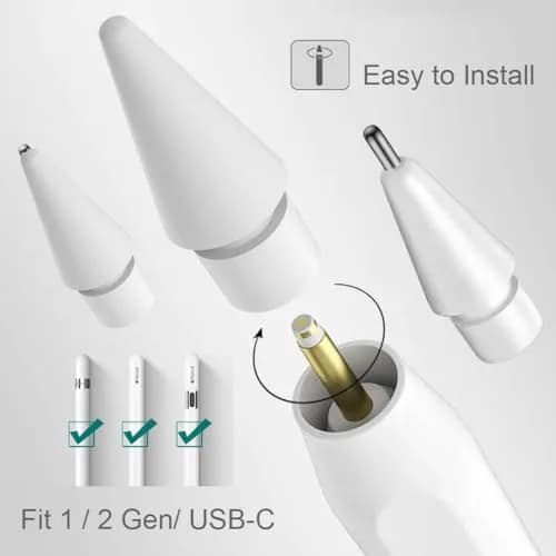 SIXFU Apple Pencil Tips Set 6 Pack | Precise Control & Durable Replacement Metal Tips thumbnail 2